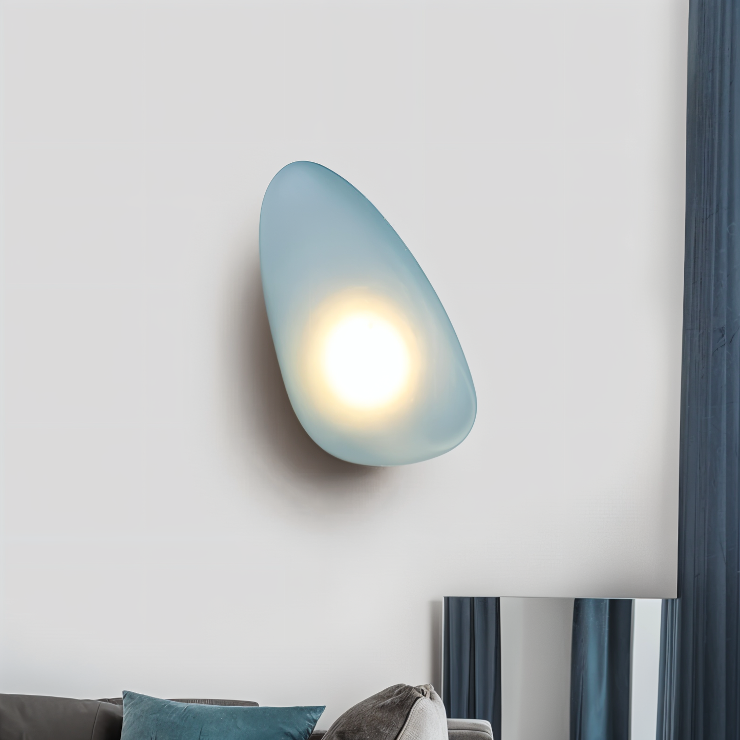 Pebblehue væglampe  - lysende led-væglampe lavet af glas i nordisk stil