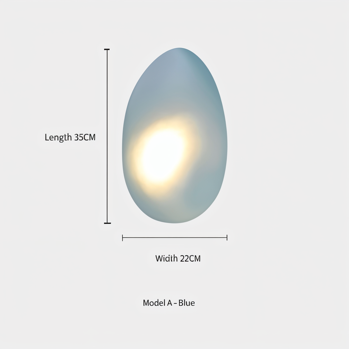 Pebblehue væglampe  - lysende led-væglampe lavet af glas i nordisk stil