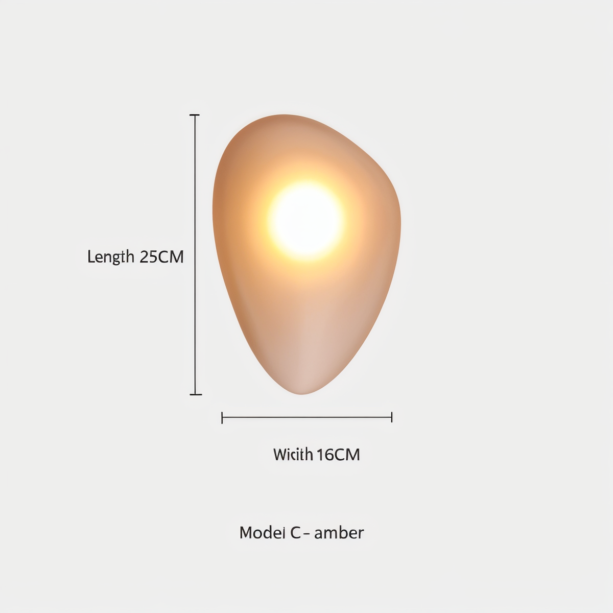 Pebblehue væglampe  - lysende led-væglampe lavet af glas i nordisk stil