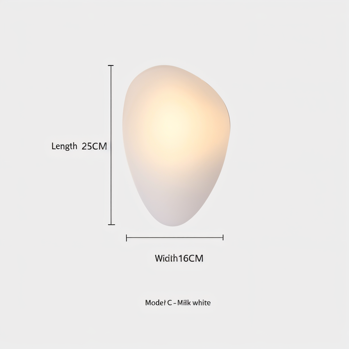 Pebblehue væglampe  - lysende led-væglampe lavet af glas i nordisk stil