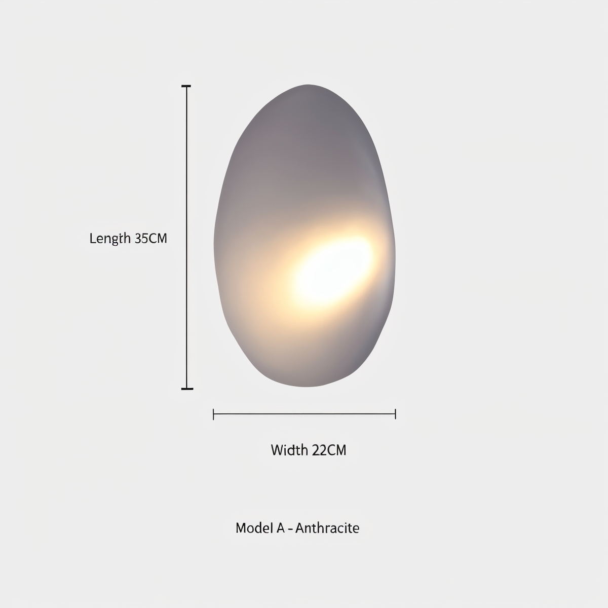 Pebblehue væglampe  - lysende led-væglampe lavet af glas i nordisk stil