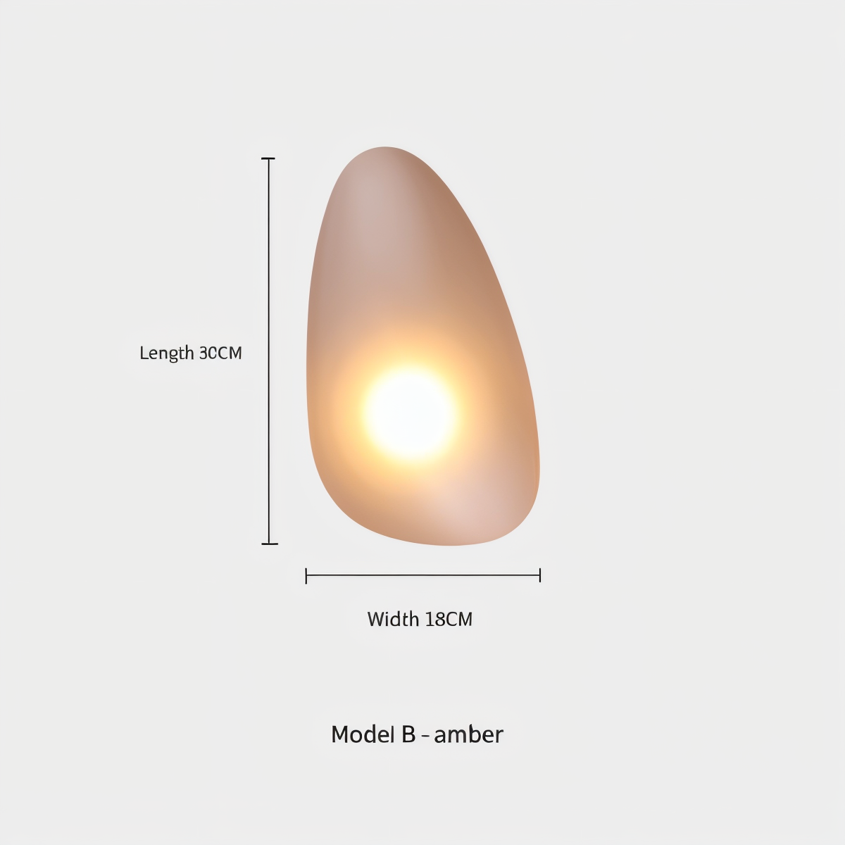 Pebblehue væglampe  - lysende led-væglampe lavet af glas i nordisk stil