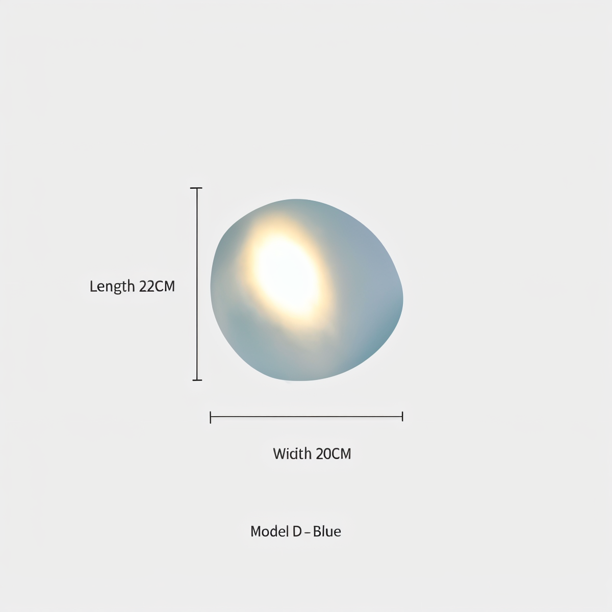 Pebblehue væglampe  - lysende led-væglampe lavet af glas i nordisk stil
