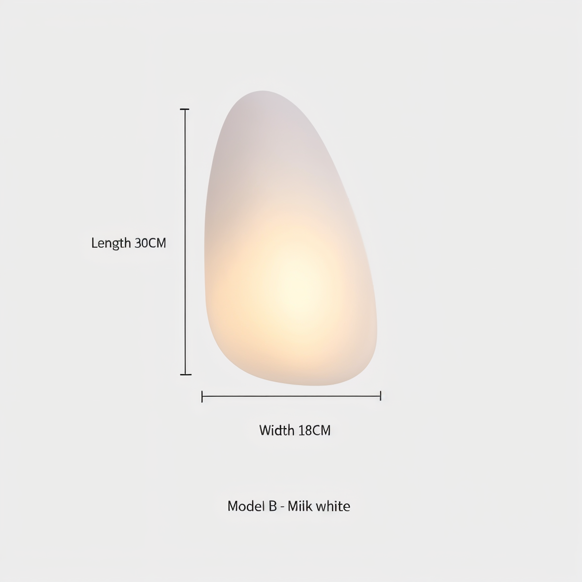 Pebblehue væglampe  - lysende led-væglampe lavet af glas i nordisk stil