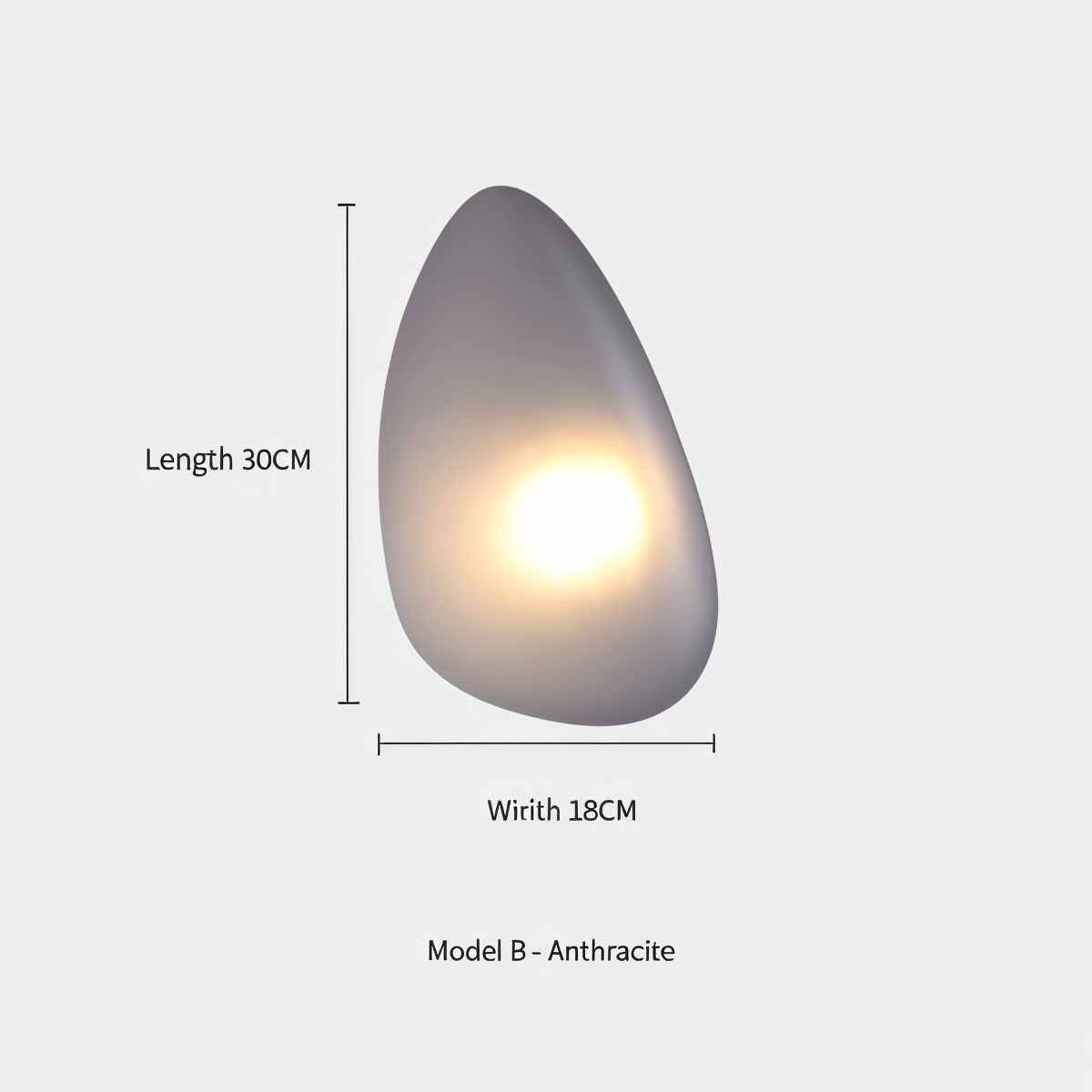 Pebblehue væglampe  - lysende led-væglampe lavet af glas i nordisk stil