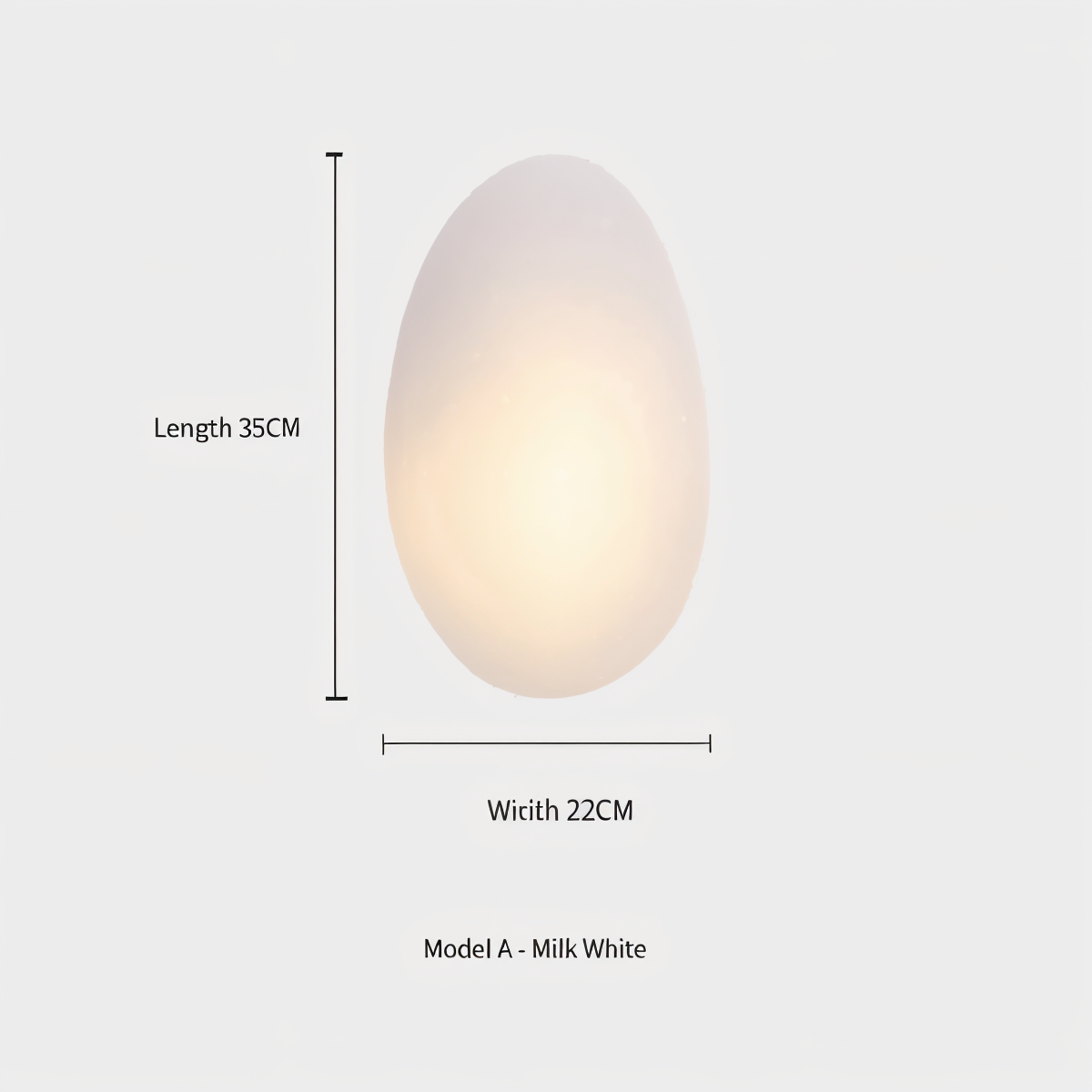 Pebblehue væglampe  - lysende led-væglampe lavet af glas i nordisk stil