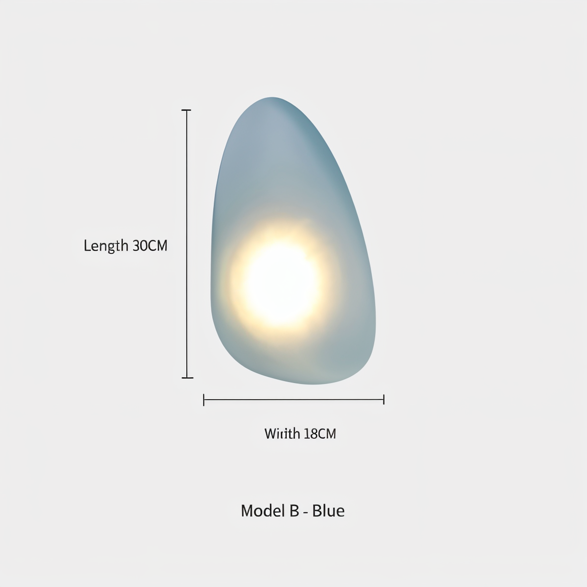 Pebblehue væglampe  - lysende led-væglampe lavet af glas i nordisk stil