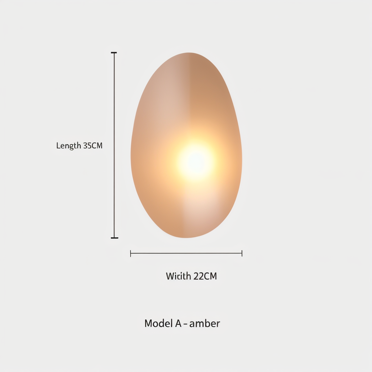 Pebblehue væglampe  - lysende led-væglampe lavet af glas i nordisk stil