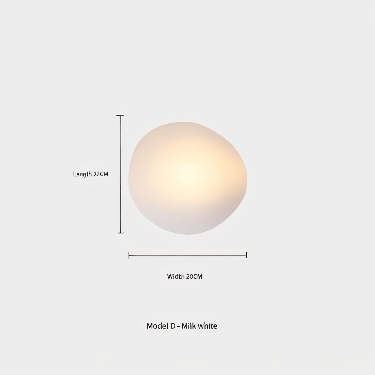 Pebblehue væglampe  - lysende led-væglampe lavet af glas i nordisk stil