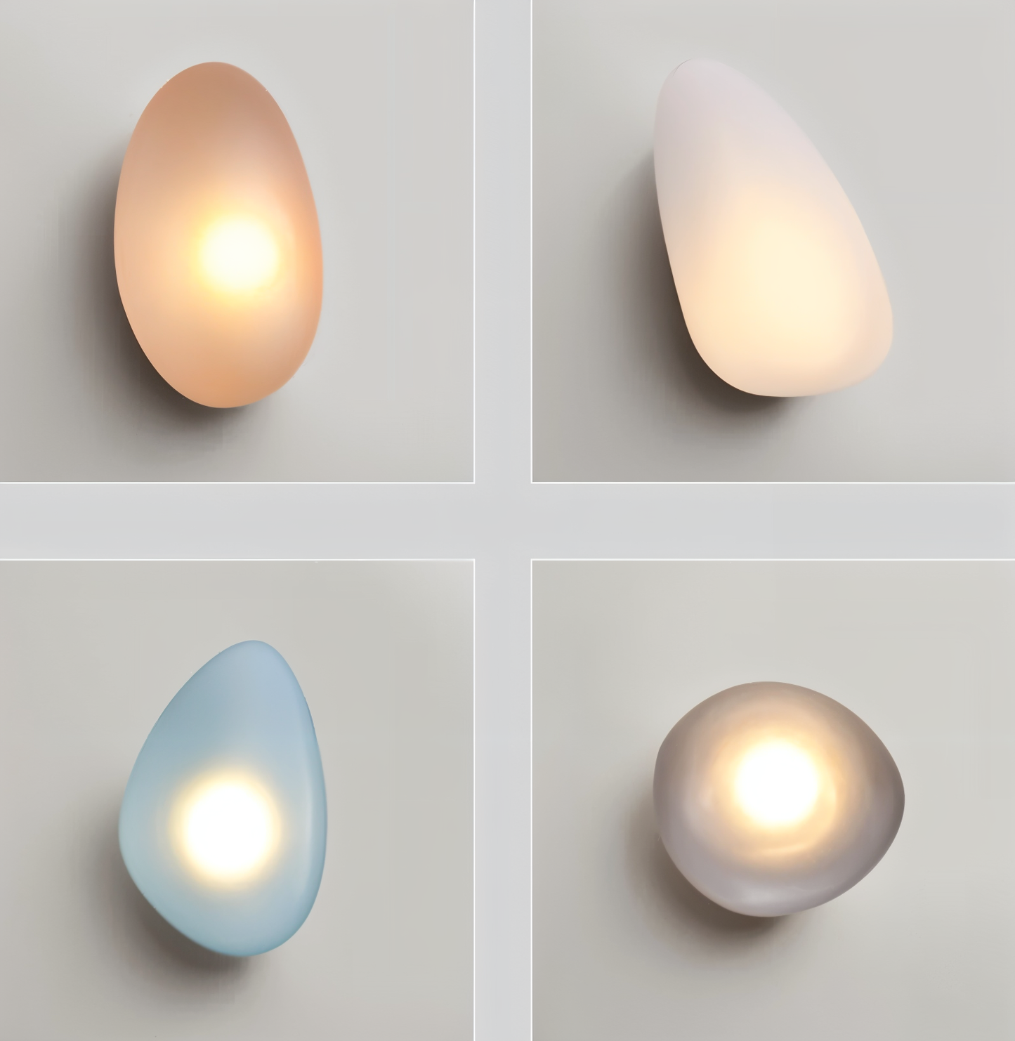 Pebblehue væglampe  - lysende led-væglampe lavet af glas i nordisk stil