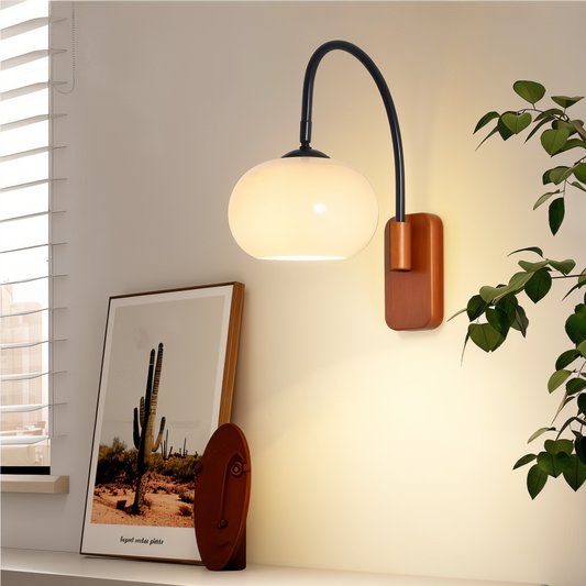 Persi væglampe - persimmon glas væglampe - bauhaus væglampe design - soveværelse væglamper led