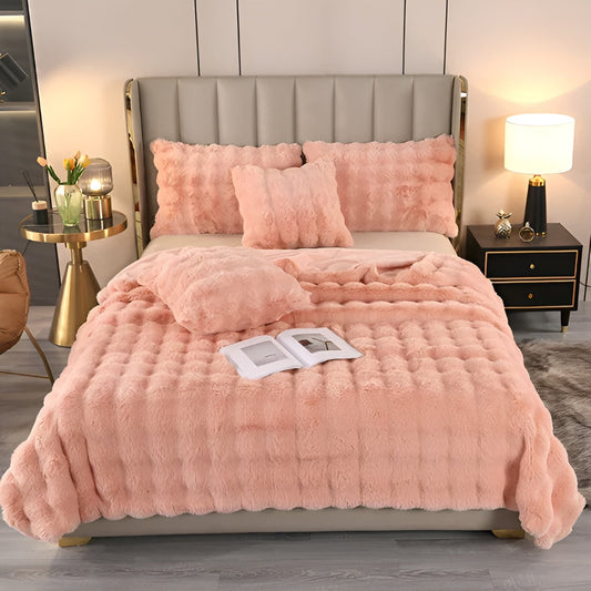 Plushperfection - opvarmet fleecetæppe i klassisk ternet design