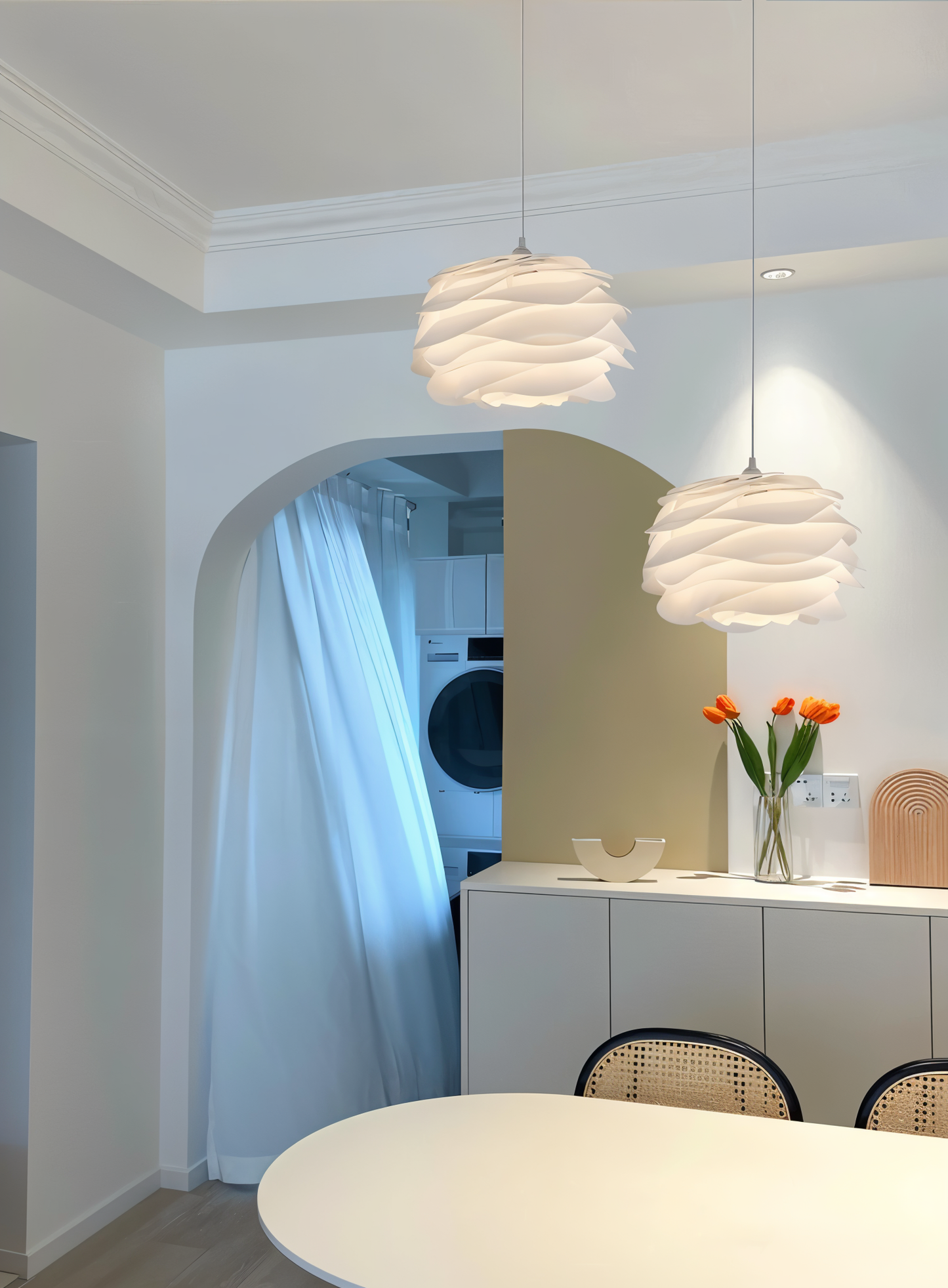 Rosy pendel - dekorativ pvc blomstret led hængelampe til soveværelse