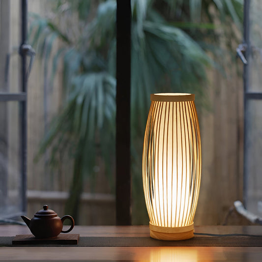 Serenilight bordlampe - skrivebordslampe i bambustræ i japansk stil