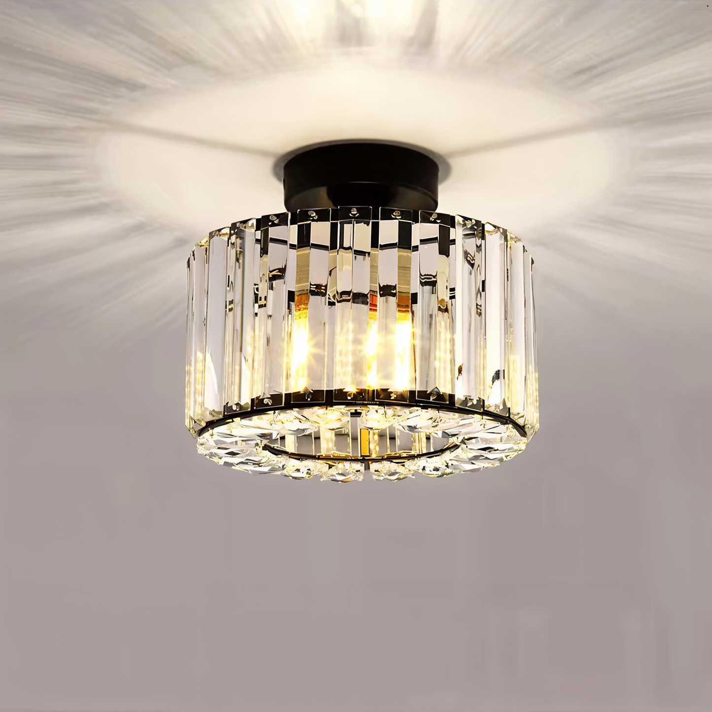 Shimmercryst - semi-flush loftslampe i krystal - moderne rund lysekrone