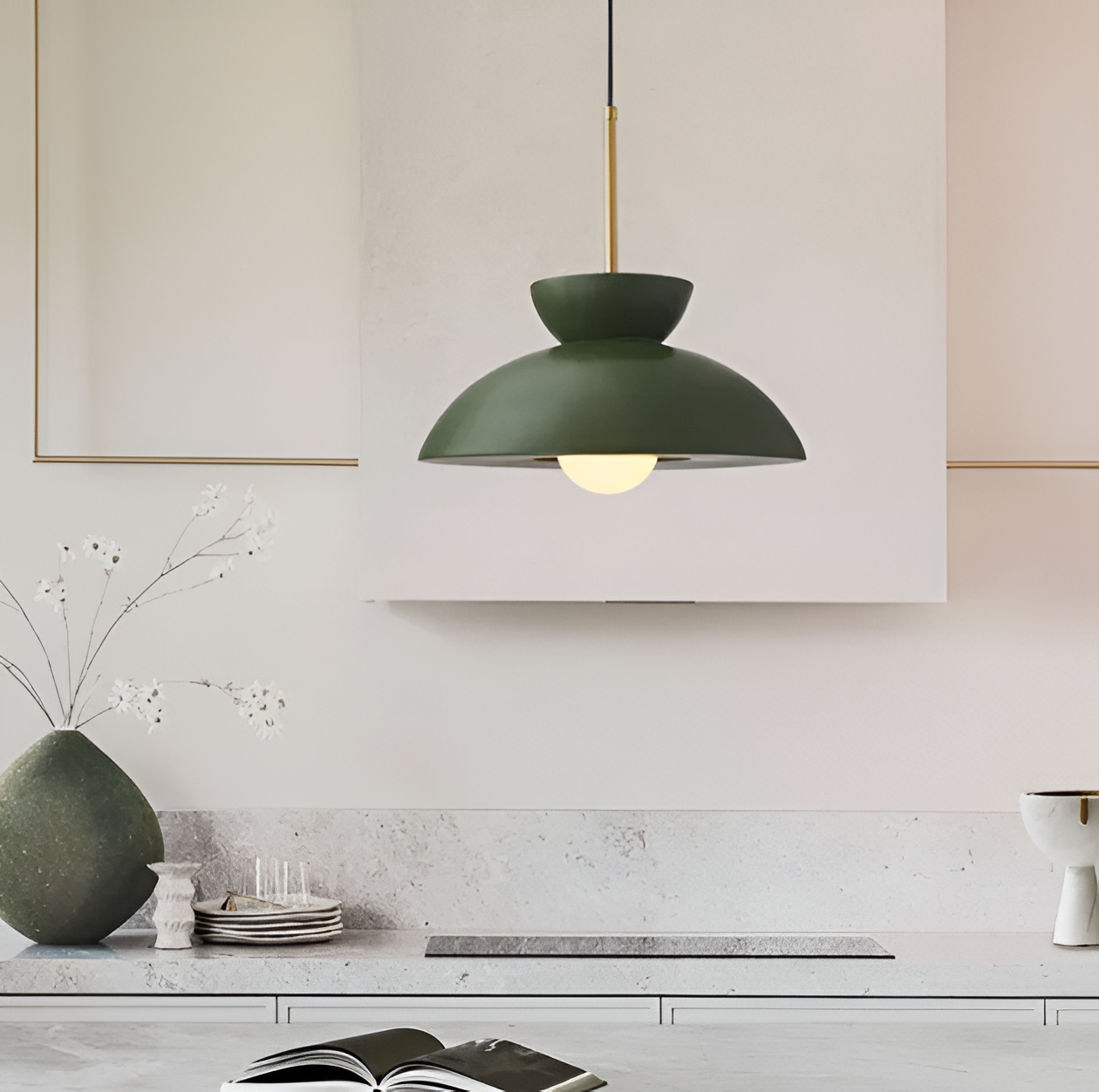 Wabi sabi - geometrisk led-pendel lavet af harpiks - wabi sabi minimalistisk hængelampe