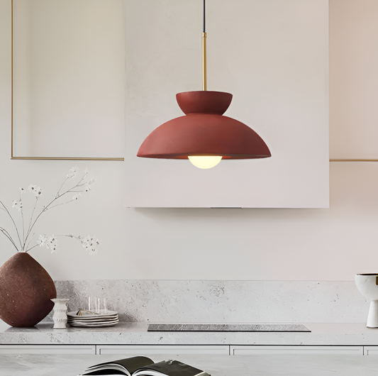Wabi sabi - geometrisk led-pendel lavet af harpiks - wabi sabi minimalistisk hængelampe