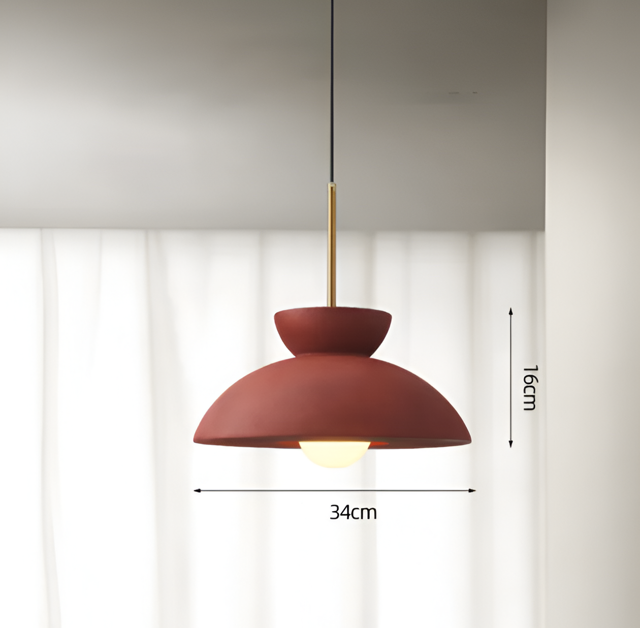 Wabi sabi - geometrisk led-pendel lavet af harpiks - wabi sabi minimalistisk hængelampe