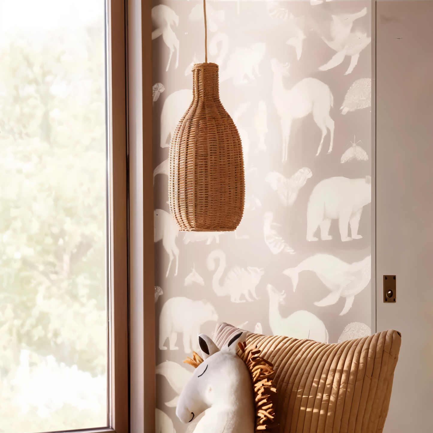 Wickercraft pendellampe - vintage håndstrikket rattan hængelampe
