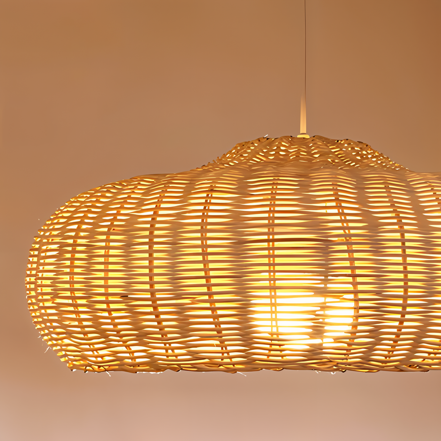 Wickercraft pendellampe - vintage håndstrikket rattan hængelampe