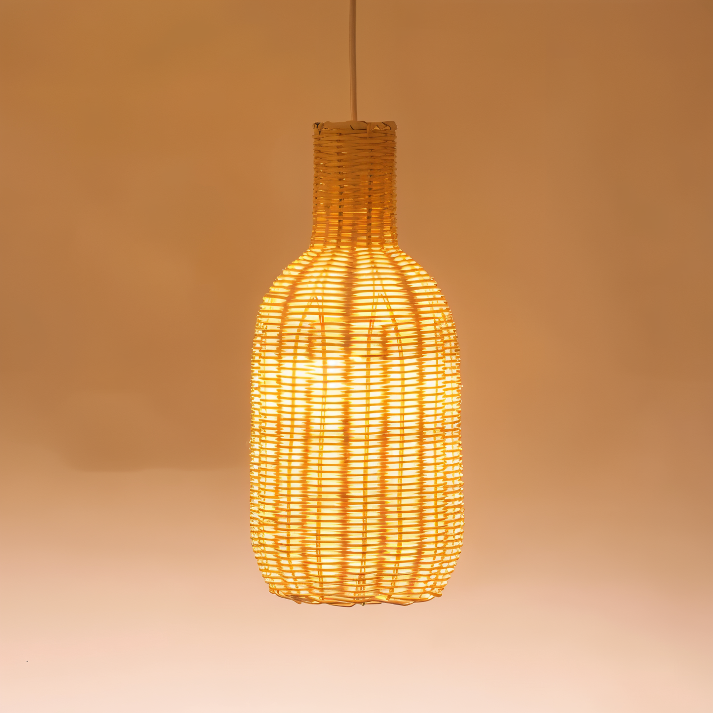 Wickercraft pendellampe - vintage håndstrikket rattan hængelampe