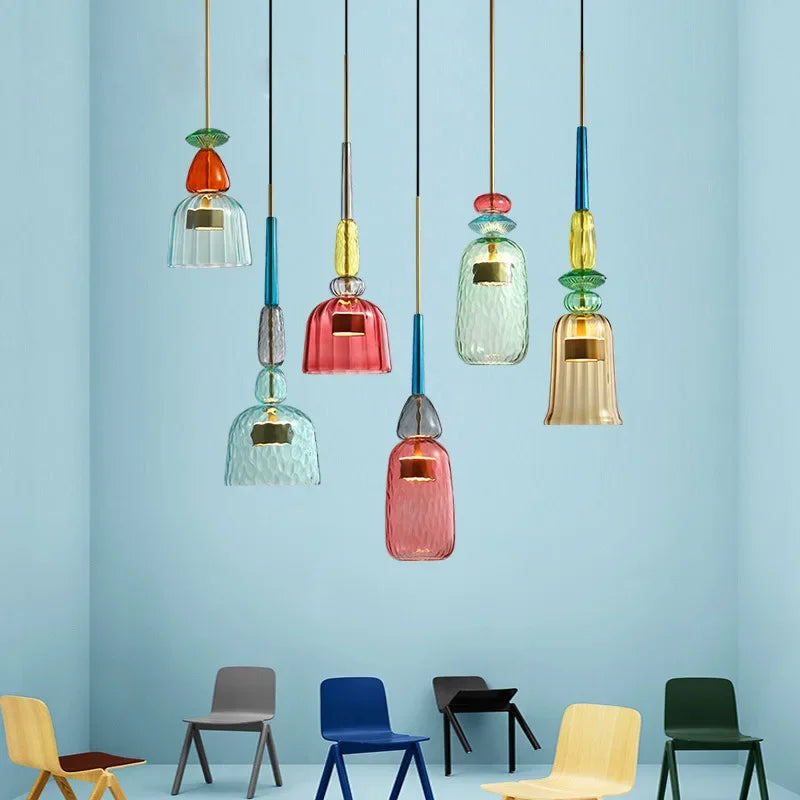 UrbanSimplicity - pendellamper med farvet glas