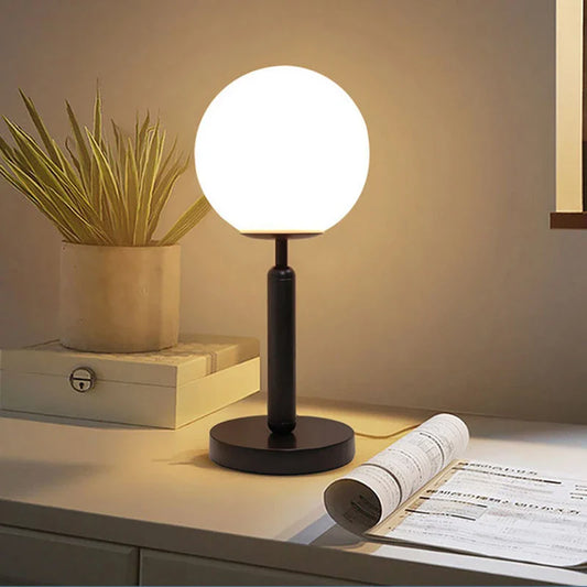 Krystal - glaskugle bordlampe