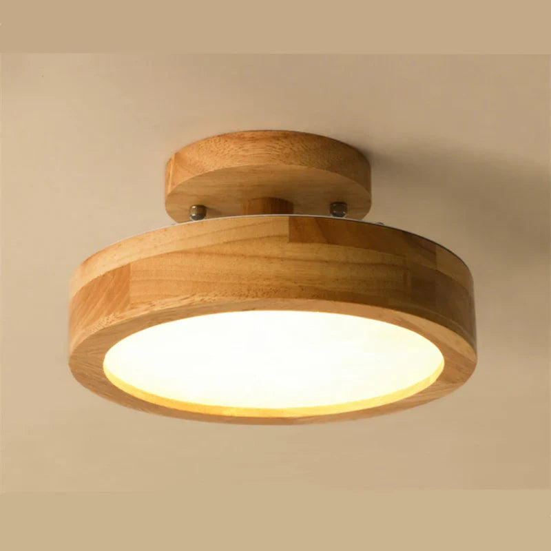 NordicGlo - nordisk loftslampe i massivt træ, rund