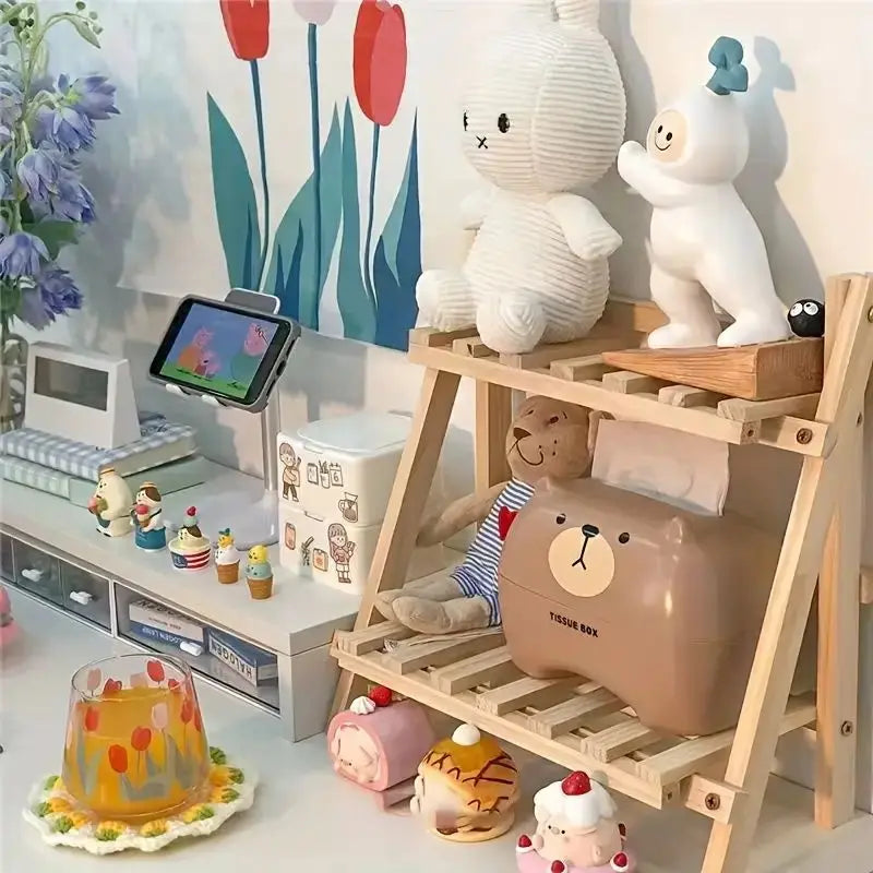 WoodenDisplay | skrivebordsorganisation med 2 niveauer