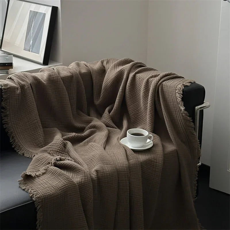 FringeBlanket |almindeligt bomulds sofatæppe