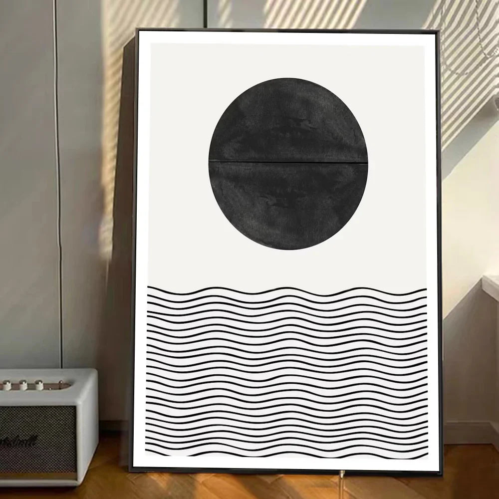 Moontide | ocean wave selvklæbende plakatkunst