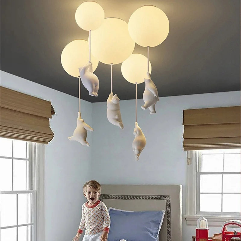 PolarFlare | LED-loftslampe med isbjørne-tema