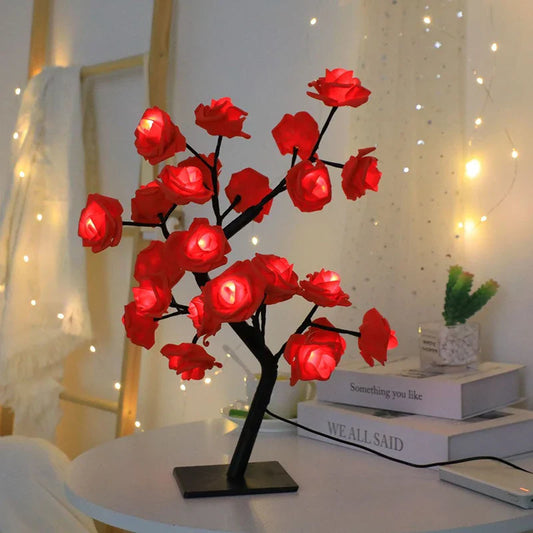 Rosyglow - flower rose bordlampe