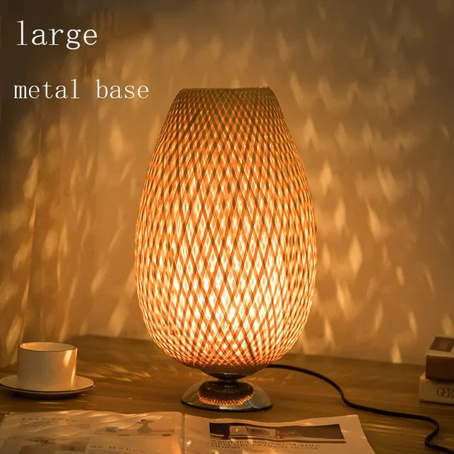 Antiquebamboo - vintage bordlampe i bambus