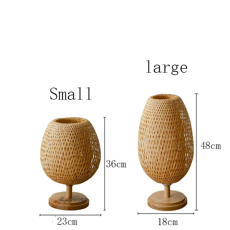 Antiquebamboo - vintage bordlampe i bambus