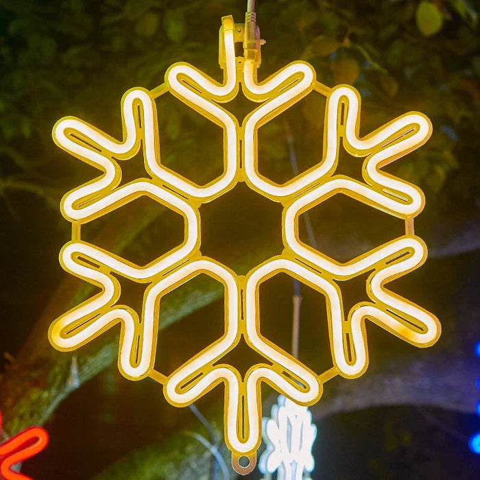 Vandtæt led-lys med snefnug til jul