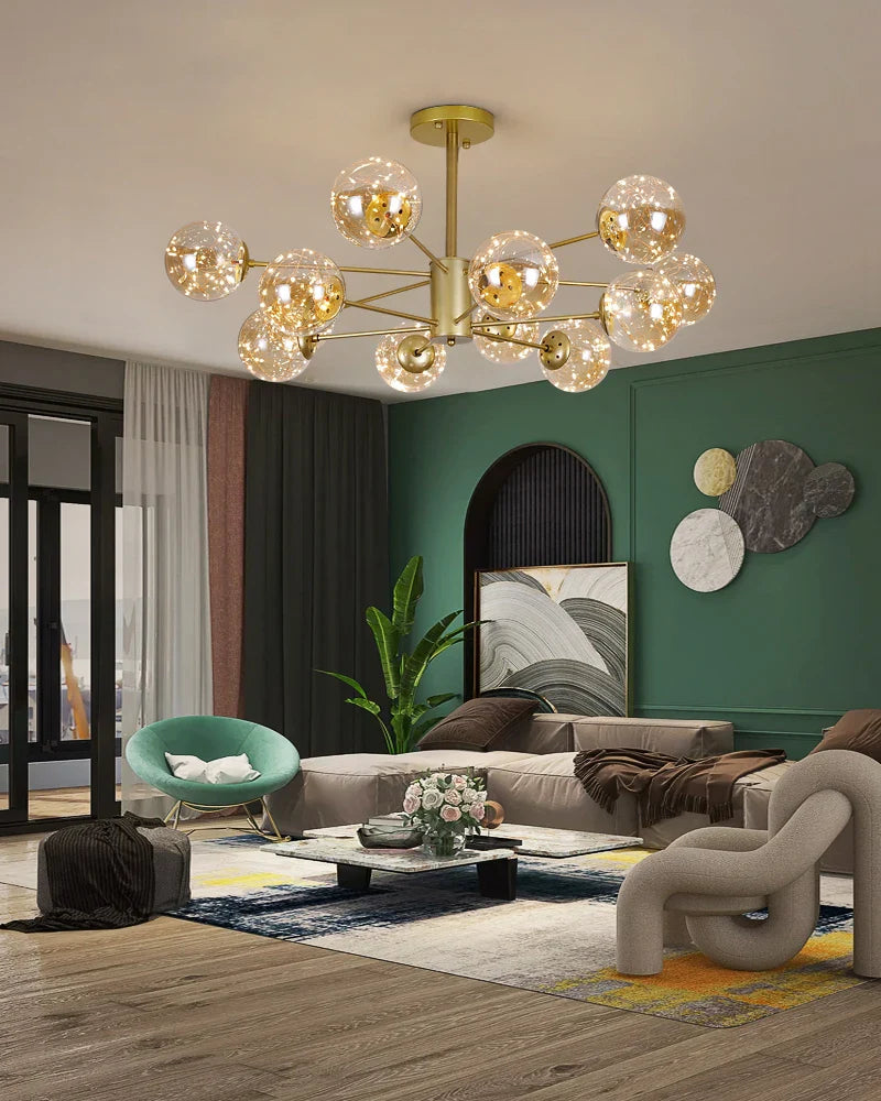 Nobleluminance - lysekrone med glaskugler