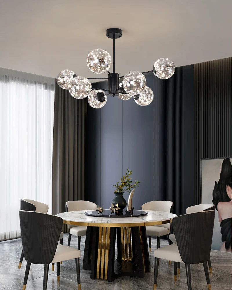 Nobleluminance - lysekrone med glaskugler