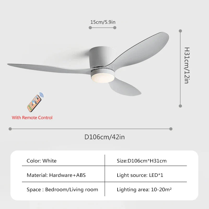 Nordic led loftsventilatorlampe