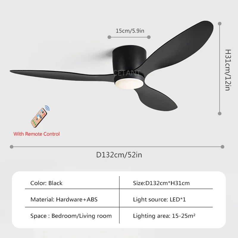 Nordic led loftsventilatorlampe