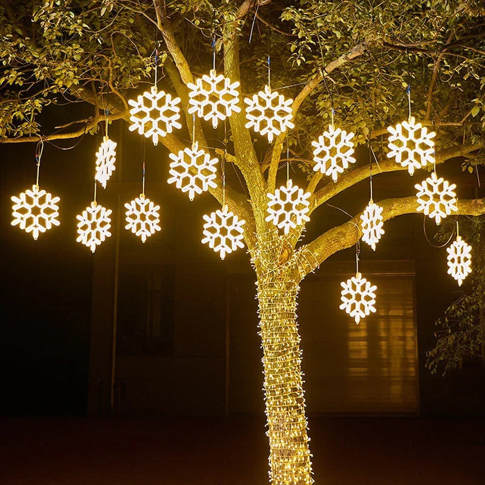 Vandtæt led-lys med snefnug til jul