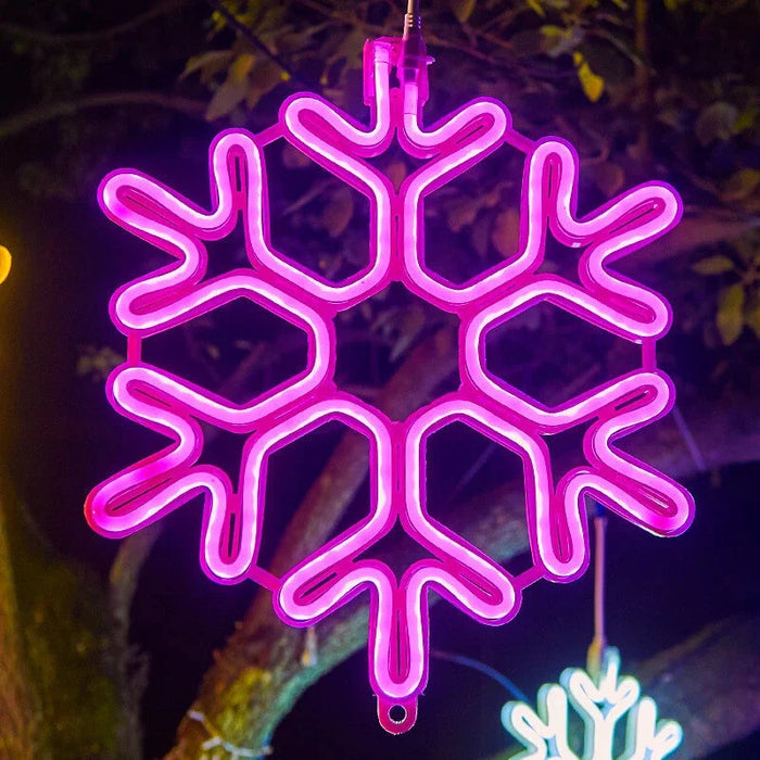 Vandtæt led-lys med snefnug til jul
