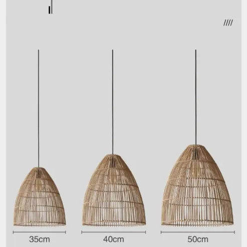 Wabi-sabi stil kreativ pendel i rattan i træ til køkkener