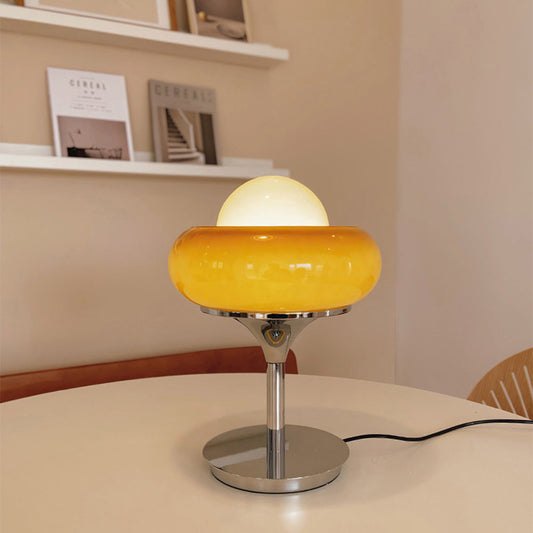Vintage bauahus glas bordlampe